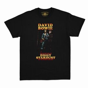 David Bowie - Ziggy Stardust & the Spiders - Heavy Cotton T-Shirt - XL Black 