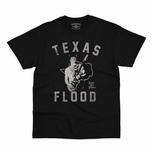 Stevie Ray Vaughan - Texas Flood - Heavy Cotton T-Shirt - Large Black