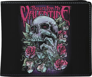 Rocksax - Bullet for My Valentine - Skull Red Eyes Logo - Wallet with Coin Pocket (Black)