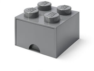 LEGO Stackable Storage Brick with 1 Drawer and 4 Knobs, Dark Grey