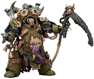 JOYTOY - Warhammer 40K - Death Guard: Deathshroud Terminator Champion with Manreaper & Plaguespurter Gauntlets 1/ 18 Action Figure 