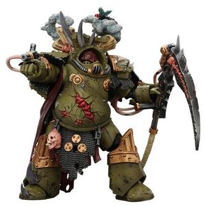 JOYTOY - Warhammer 40K - Death Guard: Deathshroud Terminator 1 with Manreaper & Plaguespurter Gauntlet 1/ 18 Action Figure 