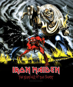 Rocksax - Iron Maiden - Number of the Beast - Sherpa Fleece Throw (50 in x 60 in) 