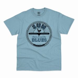 Sun Records - Born from the Blues - Heavy Cotton T-Shirt - XL Light Blue 