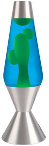 Lava® Lamp 16.3'' Yellow Wax/ Blue Liquid/ Silver Base & Cap 