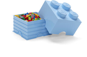 LEGO Stackable Storage Brick with 4 Knobs, Light Blue