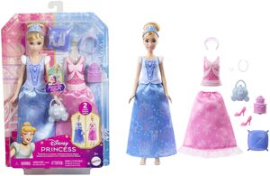 Mattel - Disney Princess Cinderella 2-in-1 Stories Fashion Doll 
