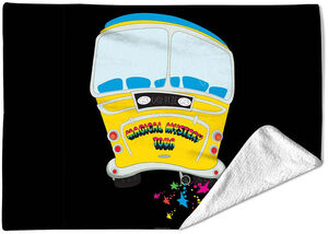 Rocksax - The Beatles - Magical Mystery Tour Bus - Sherpa Fleece Blanket (60 in x 80 in) 