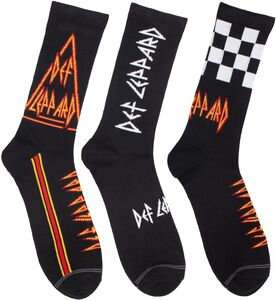 Perri's - Def Leppard - Logo - Crew Socks (3 Pack) 