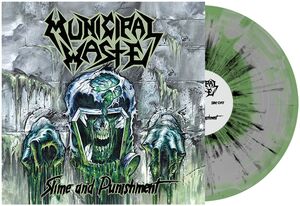 Slime and Punishment - Gray & Mint Swirl W/  Black Splatter