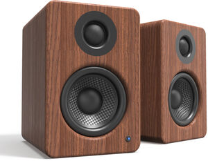 Kanto YU2WALNUT Powered Desktop Speakers - 100 Watts - Amplifier (Walnut) 