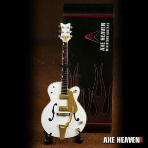 Axe Heaven Brian Setzer Stray Cats Gretsch White Falcon Hollow Body Mini Guitar Replica Collectible