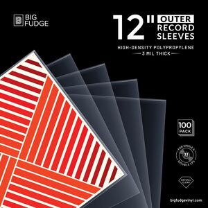 Big Fudge BFOS12X100US 12 Inch Vinyl LP Record Outer Sleeves 100 Pack (Crystal Clear)