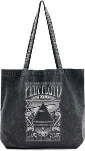 Rocksax-Pink Floyd-Live Logo-Vintage Wash Eco-Friendly Tote/Double Handle Bag Black