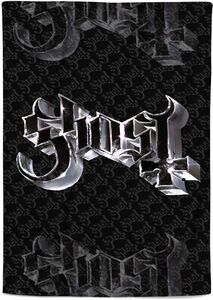 Rocksax - Ghost - Chrome Logo - Sherpa Fleece Throw (50 in x 60 in) 