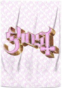 Rocksax - Ghost - Pink Logo - Sherpa Fleece Throw (50 in x 60 in) 