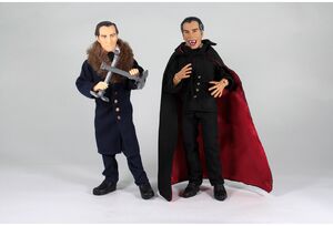 Mego Horror Hammer Dracula and Van Helsing Collectible Action Figure 2 Pack with Collectible Coin