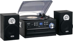 Jensen JTA-475 Turntable Music Entertainment System (33/ 45/ 78 RPM) CD/ Cassette AM/ FM Radio 