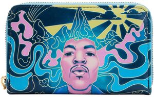 LOUNGEFLY: JIMI HENDRIX PSYCHEDELIC LANDSCAPE ZIP AROUND WALLET 