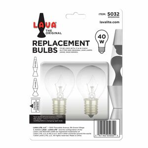 Lava® Lamp 40 Watt Replacement Light Bulb A15 2 Pack (Works in 17" & 16.3" Lava®Lamps) 