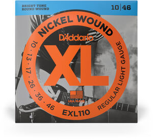 D'Addario EXL110 Nickel Wound Electric Guitar Strings Regular Light 10-46 