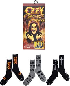 Perri's - Ozzy Osbourne - Crew Socks (Assorted Styles 3 Pack Gift Box)