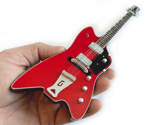 Axe Heaven Billy Gibbons Gretsch Jupiter Thunderbird Signature Billy Bo 1959 Red Mini Guitar Replica BG-322 
