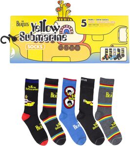 Perri's - Beatles - Yellow Submarine - Crew Socks (Assorted Styles 5 Pack Gift Box) 