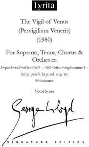 VIGIL OF VENUS (PERVIGILIUM VENERIS) FOR SOPRANO