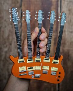 Axe Heaven Rick Nielsen Five-Neck Orange Monster Mini Guitar Replica Collectible RN-504 