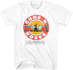 Guns N' Roses - Los Angles 1989 Roses Logo T-Shirt - 2XL White 1216013507 