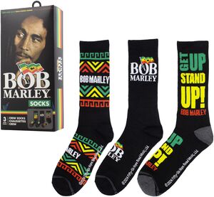 Perri's - Bob Marley - Crew Socks (Assorted Styles 3 Pack Gift Box) 