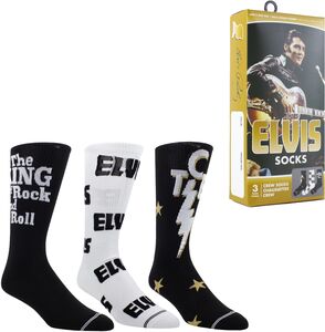 Perri's - Elvis Presley - Crew Socks (Assorted Styles 3 Pack Gift Box) 