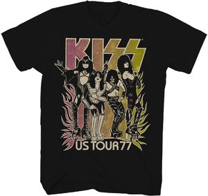 Kiss - US Tour '77 Gradient T-Shirt - 2XL Black 38101101A5
