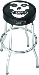 Rocksax - Misfits - Fiend Rest in Peace Logo - Bar Stool With Swivel Seat (Black/ Chrome) 