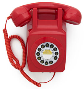 GPO Retro GPO746WRED 746  Wall Mount Push Button Telephone - Red 