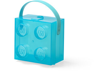 LEGO Storage Case: Translucent Light Blue with Handle