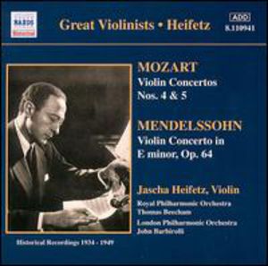 Plays Mozart/ Mendelssohn , Jascha Heifetz