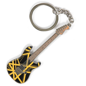 EVH - Eddie Van Halen - Black & Yellow Bumblebee Guitar Keychain 