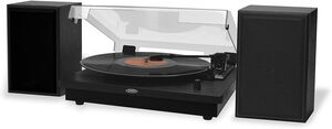 Jensen JTA-315 Dual Bluetooth Turntable (33/ 45/ 78 RPM) - 20 Watts (Black)
