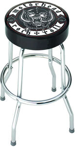 Rocksax - Motorhead - Rock + Roll Logo - Bar Stool With Swivel Seat (Black/ Chrome)