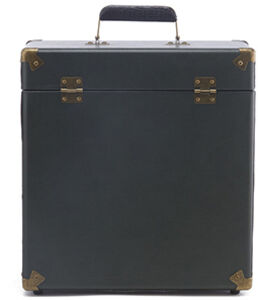 GPO Retro SWB18GB 12 " Vinyl Record Case 35 Count Capacity Removable Lid - Rustic Green