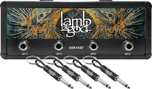 Pluginz - Lamb of God Logo Jack Rack - Includes 4 Lamb of God Guitar Plug Keychains