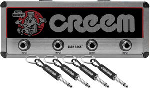 Pluginz - Creem - Magnetic Jack Rack - "Boy Howdy!" Logo with 4 Guitar Plug Keychains