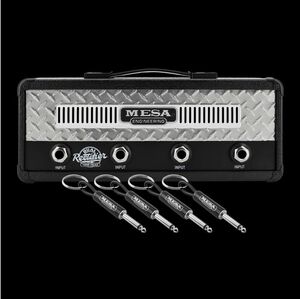 Pluginz - Mesa Boogie Dual Rectifier Standard Jack Rack (Black/Silver) - Includes 4 Guitar Plug Keychains Black/Silver