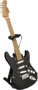 Axe Heaven Fender Stratocaster Black Finish with Black Pick Guard Mini Electric Guitar Replica FS-009 