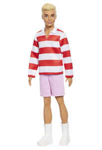 Mattel - Barbie Fashionistas Ken Doll #241 in Red Striped Top And Pink Shorts With White Sneakers, Blonde 