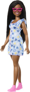 Mattel - Barbie Fashionistas Doll #229, Doll With Down Syndrome Wearing Heart-Print Dress 