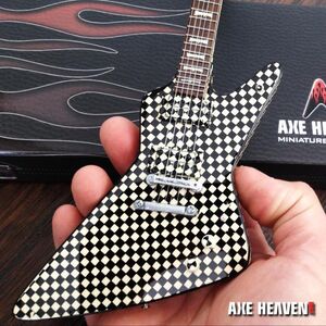 Axe Heaven Rick Nielsen Checkered EXP  Mini Guitar Replica Collectible RN-501 