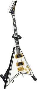 Axe Heaven Signature White Flying V Mini Guitar Replica